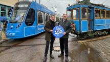 Zwei Straßenbahnstädte feiern